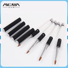 ANGNYA 1 Pcs 2 4 6 8 10 12 New Crystal Sable Brush Black Hand Acrylic