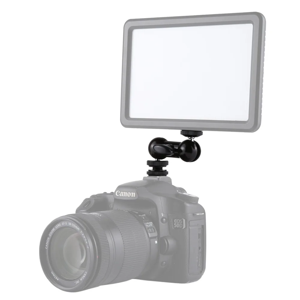 

Photography Flash Ball Head Tripod Head Hot Shoe Swivel Ball Head 1/4 Inch Tripod Screw Magic Arm with Lock Black