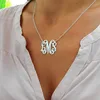 Collier monogramme personnalisé avec pendentif avec lettre initiale, chaîne en acier inoxydable, ras du cou couleur or pour femmes, bijoux argentés ► Photo 2/6