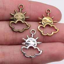WYSIWYG 30pcs 매력 태양 구름 20x17mm 골동품 만드는 펜던트에 맞게 빈티지 DIY 수제 보석