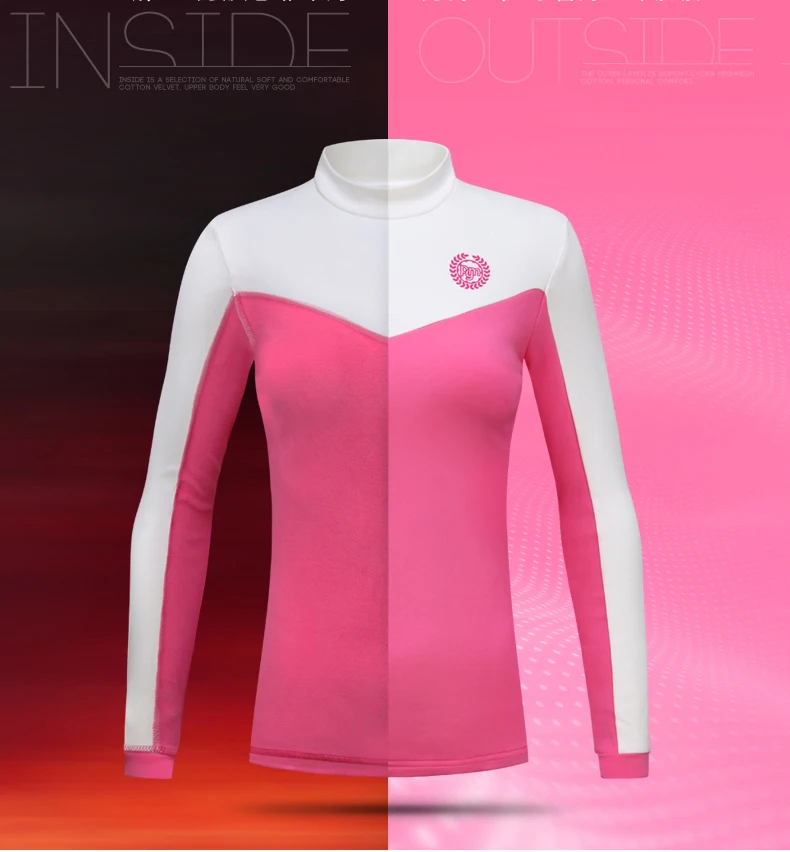 امرأة الخريف الشتاء جولف الكشمير قمصان طويلة الأكمام الغولف T قميص تنفس الرياضية ملابس النساء قمصان البولو أعلى دنة قميص