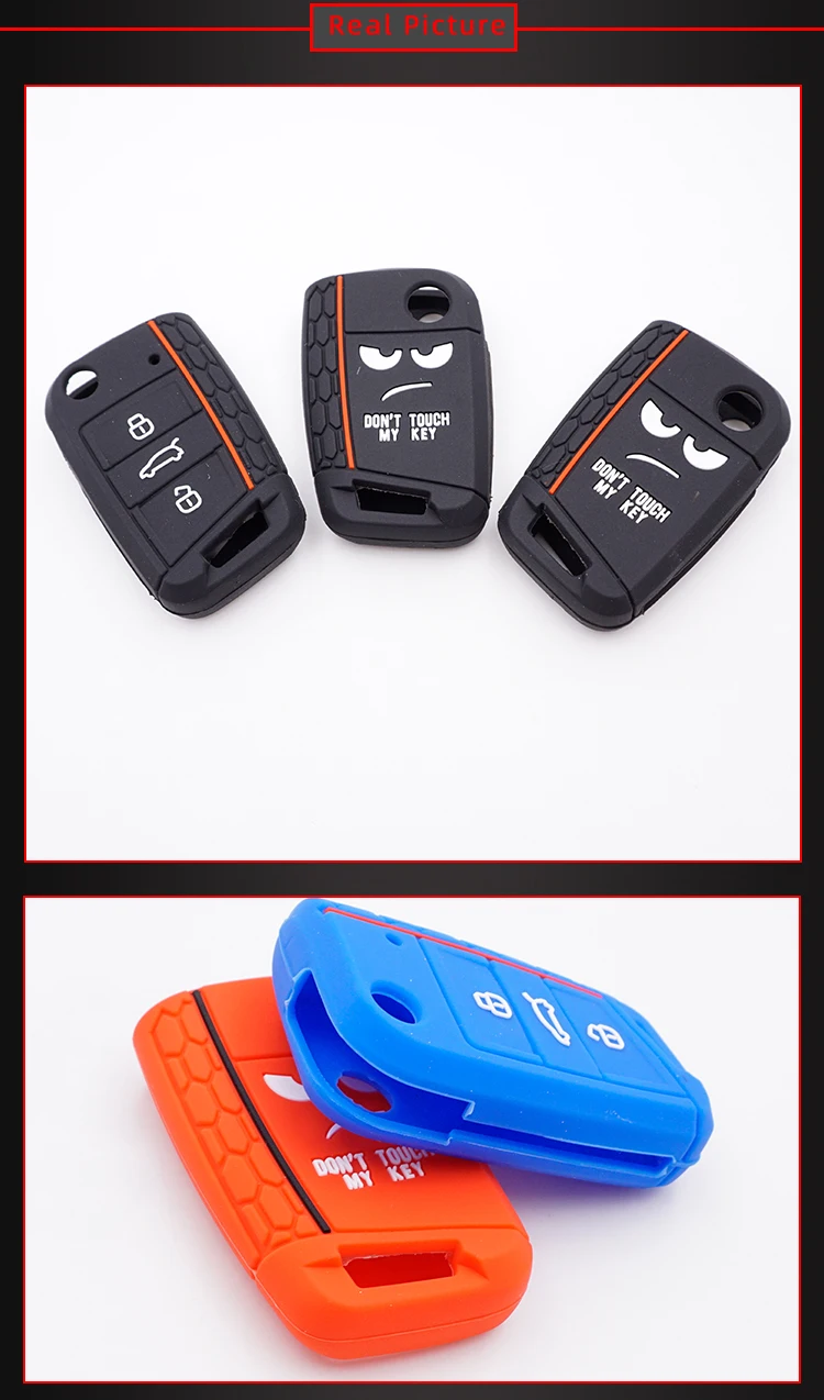 Чехол для ключей Xinyuexin Dont Touch My Key 3 кнопки для VW Golf 7 MK7 Seat 3 Ibiza 4 Arona Ateca Skoda Octavia
