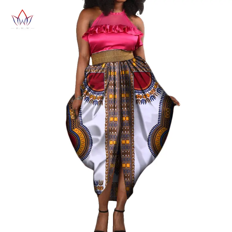 Летняя модная юбка узор длинные женские юбки с принтом Империя бутон женские африканские Mid-удлиненная юбка воск Повседневный WY508
