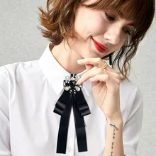 Для женщин Модный свадебный костюм для жениха крест жемчуг галстук-бабочка рубашка с воротником с украшением «бант» тесьма со стразами и бантиком нашейные аксессуары