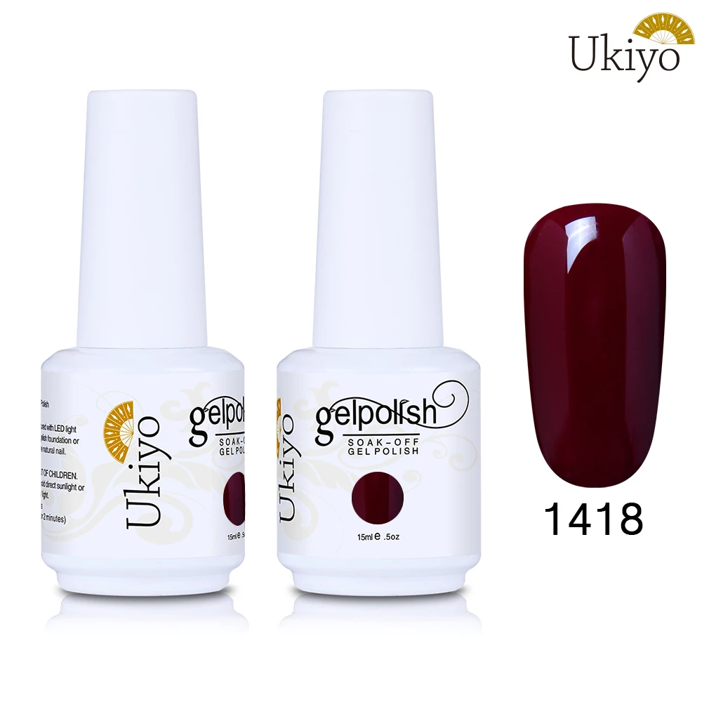 Ukiyo 15 мл Лак для ногтей 170 великолепный цвет Гель-лак для ногтей Vernis полуперманентное верхнее покрытие Базовое покрытие гель-лаки для ногтей Гель-лак - Цвет: 1418