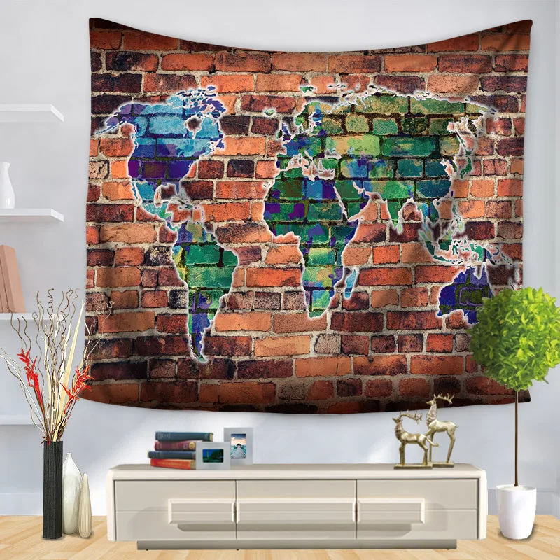 

Home Decorative Wall Hanging Carpet Tapestry Rectangle Bedspread Abstract World Map New Design Pattern GT1222