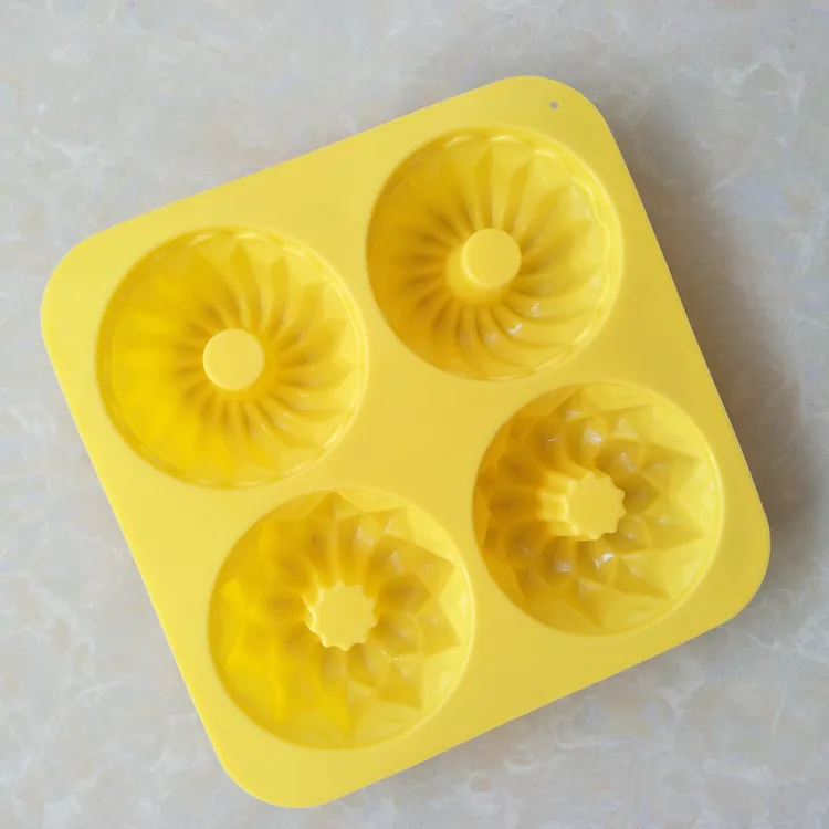 4 even pudding Jello Mold handmade soap molds flower silicone cake mold