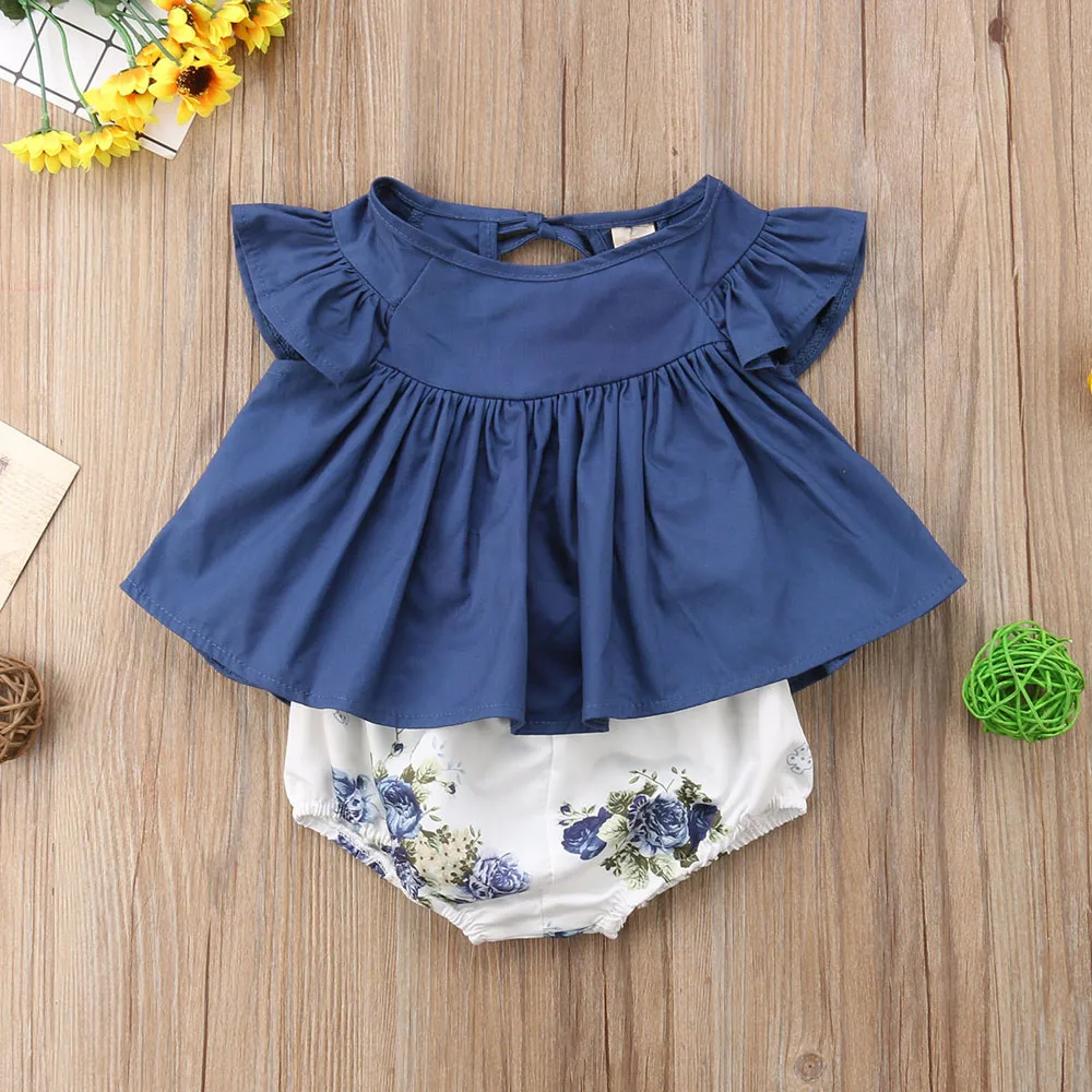 

Newborn Baby Girl Floral T-shirt Dress Tops Shorts Pants Clothes Outfit 2pcs Set Cute Soft Fashion