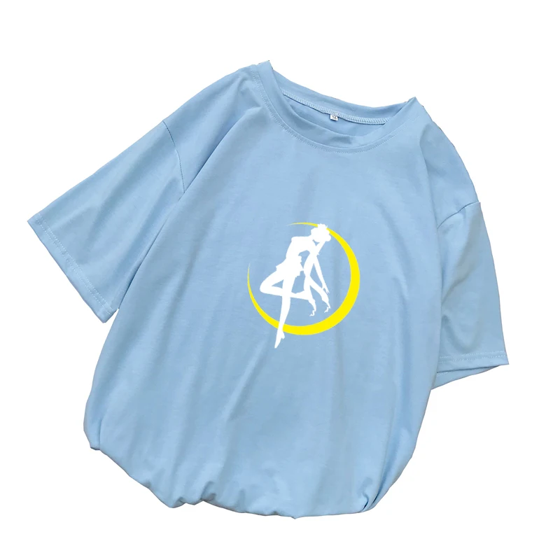 Vintage T Shirt New Fashion Clothes Women Summer Tops Casual Loose Kawaii Sailor Moon Cartoon Printed Tshirt Harajuku Streetwear (2)