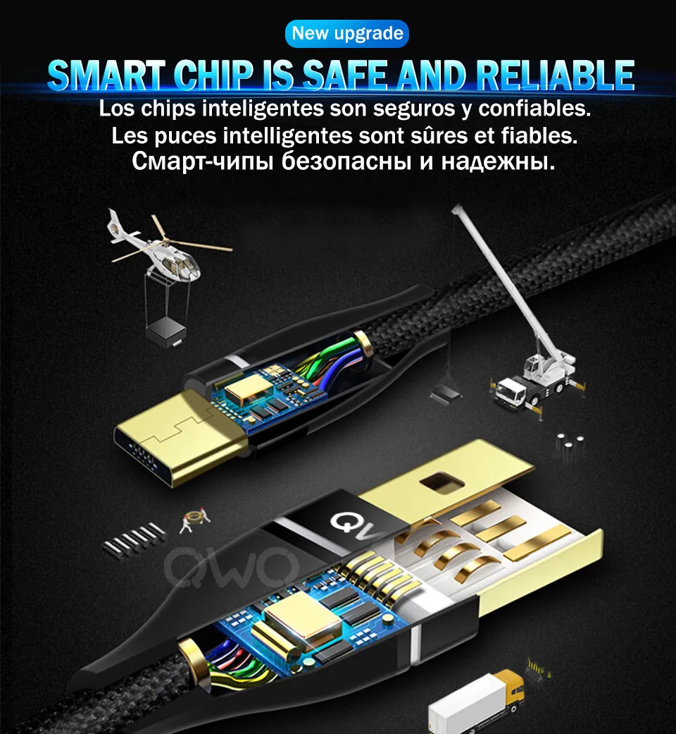 Кабель Micro USB 3,0 USB кабель для быстрой зарядки и передачи данных для samsung galaxy huawei Xiaomi Redmi 3A USB кабели для быстрой зарядки телефонов