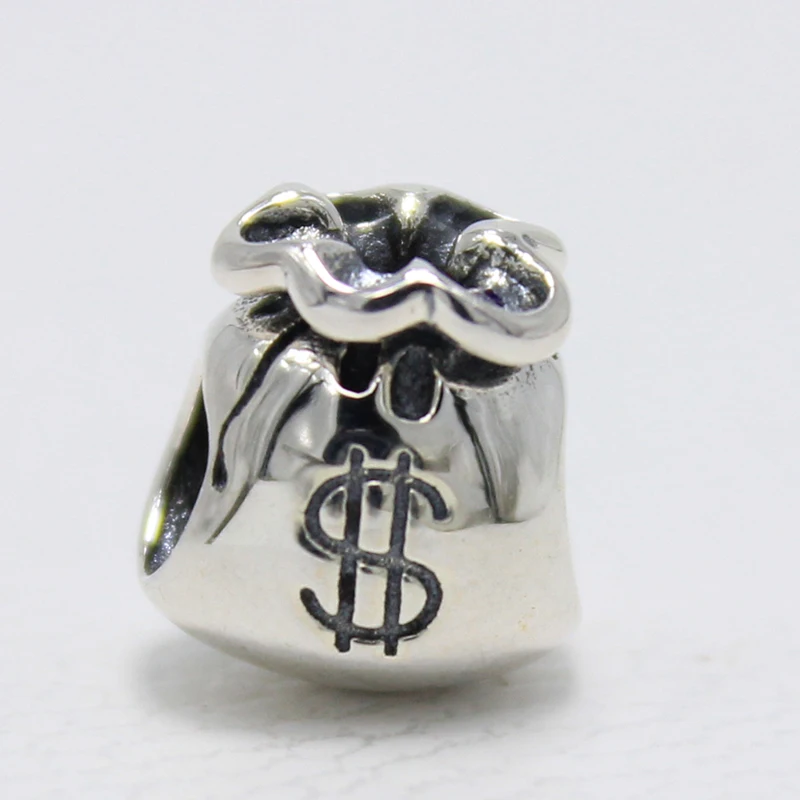 

ROCKART 925 Sterling Silver Moneybags Charm Bead Fit European Original Brand Bracelet Bangle Jewelry Making DIY