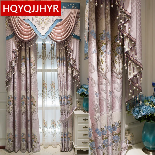 Cheap Luxury European top royal embroidery Blackout curtains for Living Room classic custom high quality curtains for Bedroom/Kitchen Cheap Luxury European top royal embroidery Blackout curtains for Living Room classic custom high quality curtains for Bedroom/Kitchen