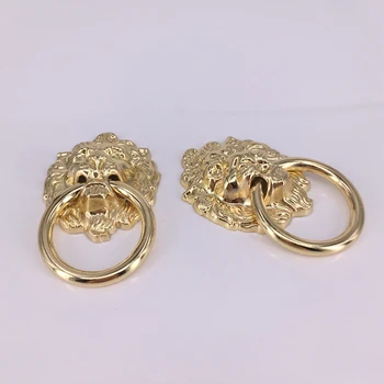 

10PCS Lion Head Antique Furniture Drawer Handle Cabinet Pulls And Knobs,Gold Lion Head Drawer Pulls hardware