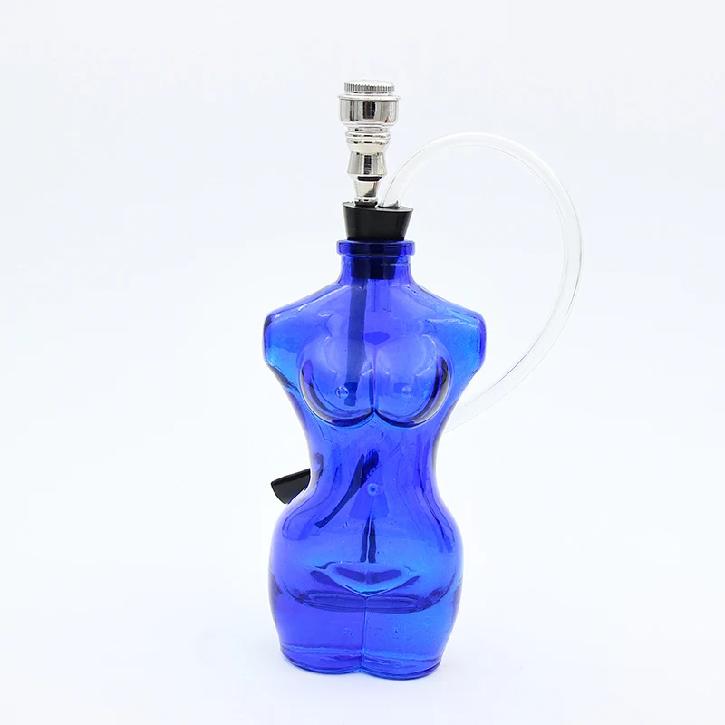 Новая креативная стеклянная бутылка для кальяна, 160 мм высокая индивидуальная модная модель бутылки для кальяна, разноцветный выбор - Цвет: Синий