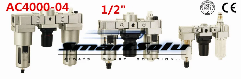 

Free Shipping 1/2"Air Filter Regulator Combination AC4000-04 F.R.L Three Union Air Source Treatment AF4000 + AR4000 + AL4000