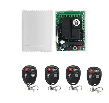 

Wireless Remote Control Switch DC 12V 4CH Relay Receiver Module RF Remote Transmitter for garage door lamp opener