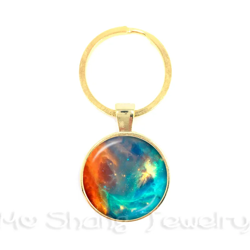Nebula Space Portachiavi Astronomia Geek Portachiavi Sci-Fi Science Galaxy Space Glass Dome Ciondolo Portachiavi Regalo Per Gli Amici