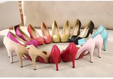 2016 hot sale fashion sexy round toe high heels women’s platform party wedding pumps large size high heeled single shoes 34-44