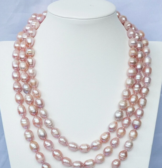 

huij 004025 50'' 12mm Purple Rice FW Pearl Necklace