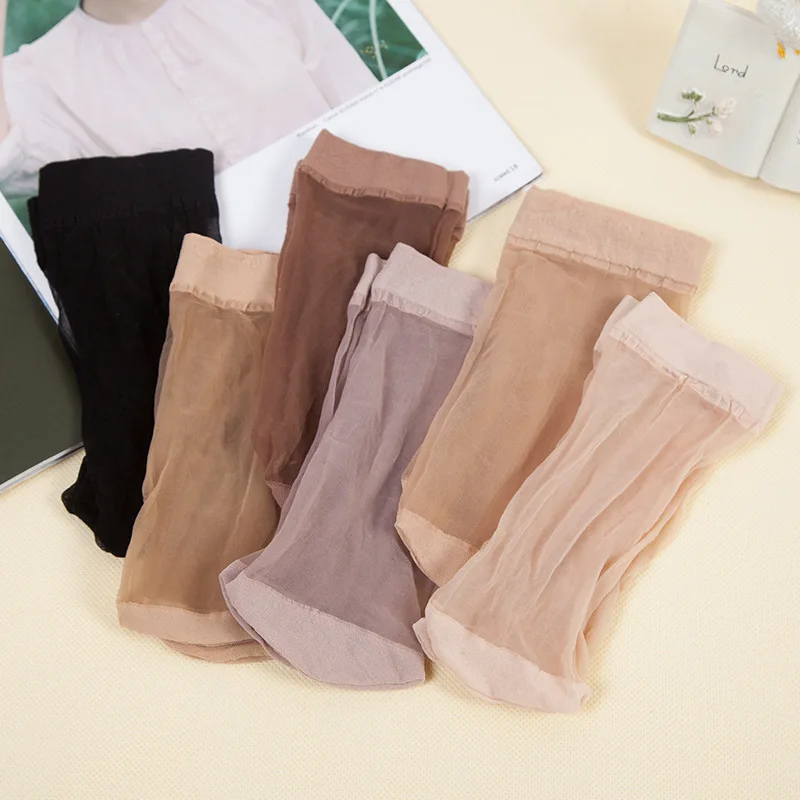 

Fashion New Cool Breathable Summer Style Sexy Black Skin Sock Pure Color Quality Flexible Women Girls Silk Invisible Socks Meias