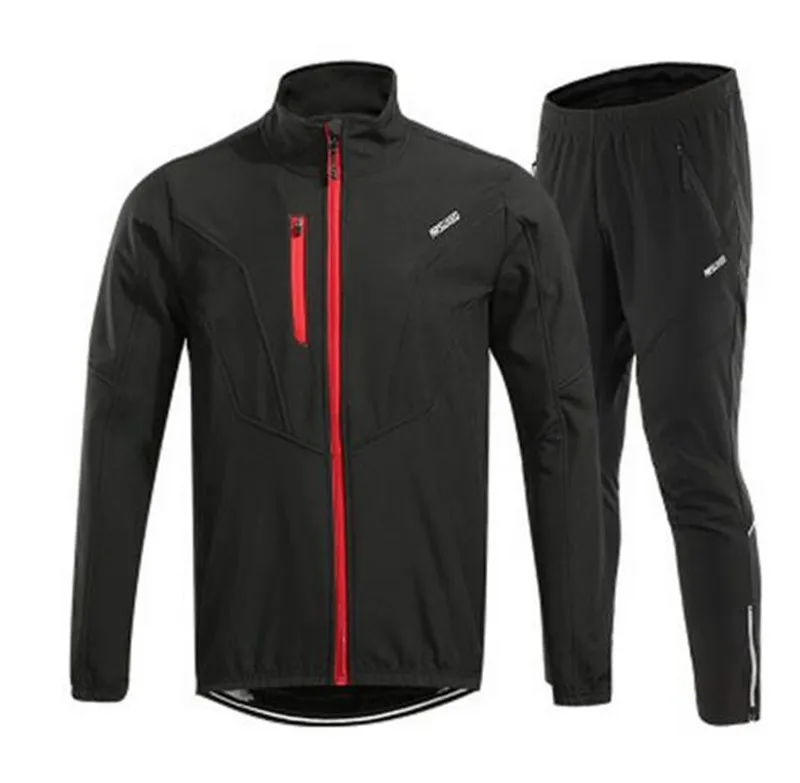 ARSUXEO يندبروف للماء الدراجات الدراجات سترة الشتاء الحرارية الاحماء الصوف MTB سترة دراجة الرياضة معطف فستان أطفال مع سروال داخلي