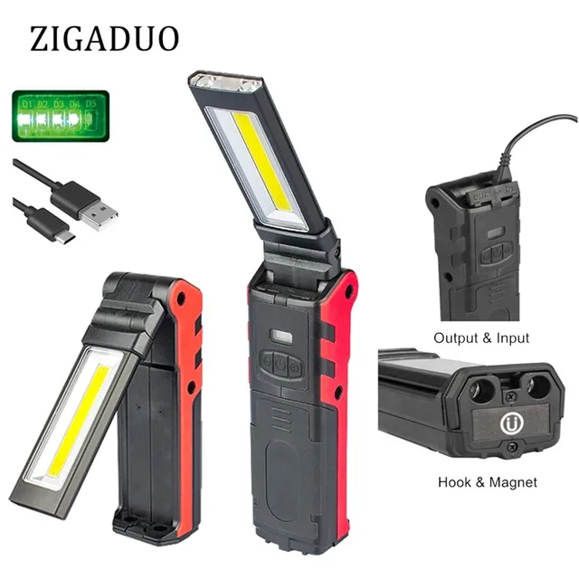 Usb Rechargeable Working Light Dimmable Cob Led Flashlight Usb Rechargeable Working Light Dimmable Cob Led Flashlight Inspection Lamp With Magnetic Base Hook Outdoor