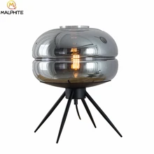 Modern Romantic Bedside Glass industrial desk light Nordic led table lamps for Living Room Creative lampara de mesa lamp table american water pipe loft industrial vintage table lamp for bedroom warrior led beside lamps abajur lampara luminaira de mesa