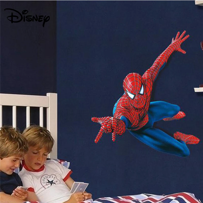 Стикер Человек-паук Disney мультяшная наклейка для детской комнаты большая Съемная