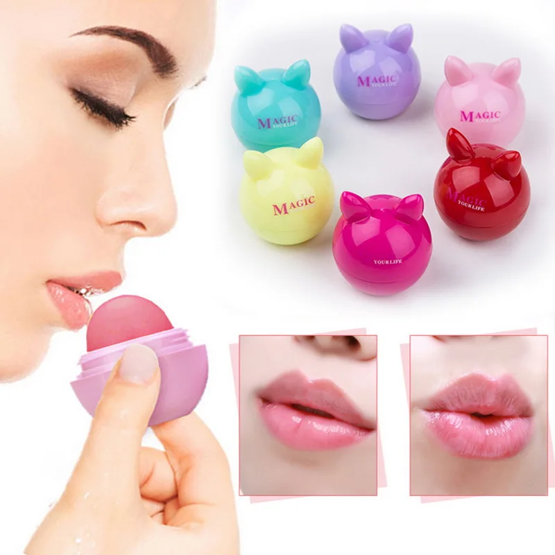 Shea Butter Moisturizer Lip Balm Women Makeup Long Lasting Nutritious Winter Protect Lips Balm Cosmetics Ball Shaped Lipbalm