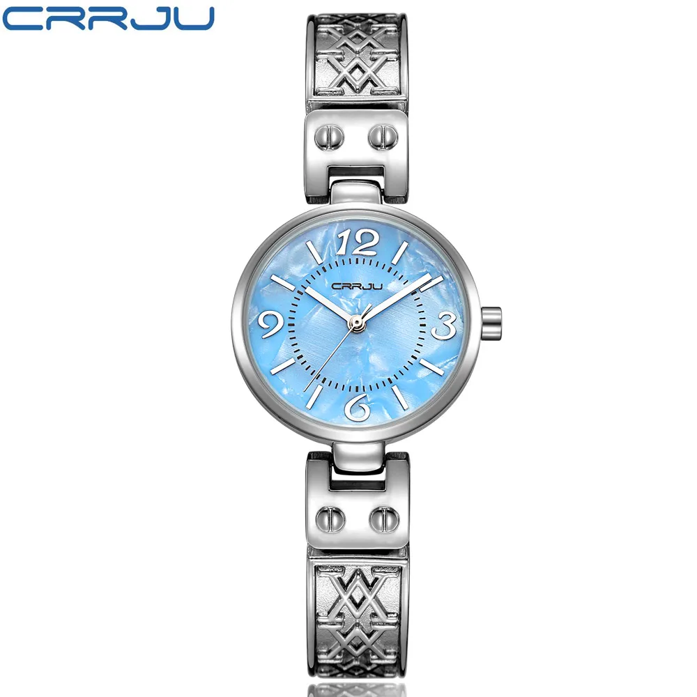 Женские часы под платье, часы со стальным браслетом, роскошные часы для женщин, женские повседневные кварцевые наручные часы с цветами, relojes para mujer - Цвет: blue