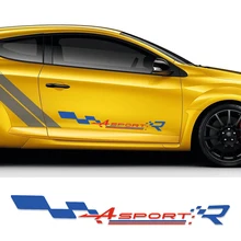 Светоотражающий автомобильный Стайлинг гоночный клетчатый флаг боковой двери Наклейка для Renault Sport Clio Twingo Megane Duster Logan Fluence
