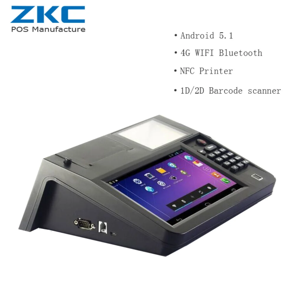 

8inch touch screen built in printer tablet pos support nfc rfid code scanner for small shop