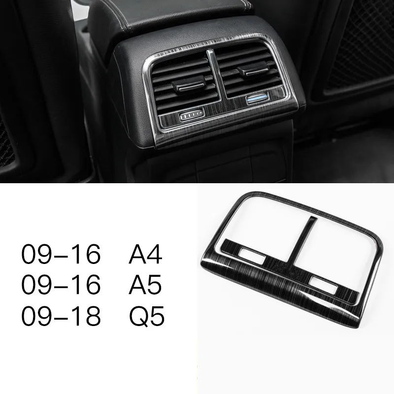 Автомобильный задний подлокотник воздушная Рамка для украшения выходного отверстия крышка сигаретный светильник Панель наклейки Накладка для Audi Q5 A4 2010-16 авто аксессуары - Название цвета: 2 pieces