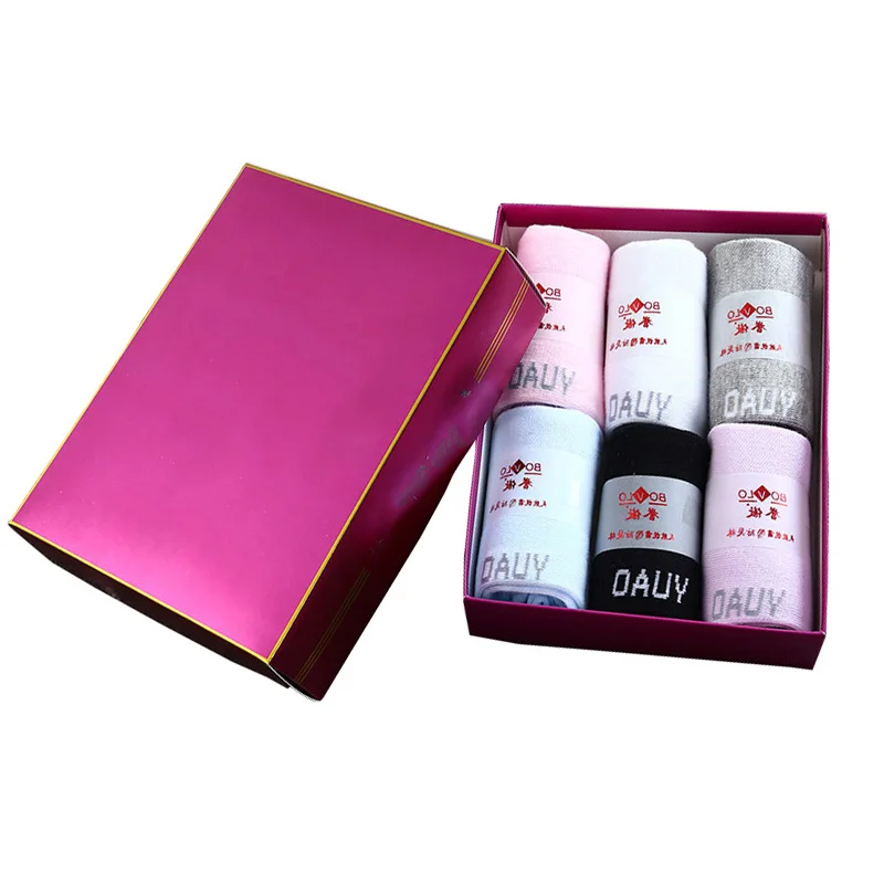 

6pair Women Sock New Arrive Retro Women Cotton Loose Sock for Spring Summer In Tube Korean Pure Color Pattern Vintage Cute Sock