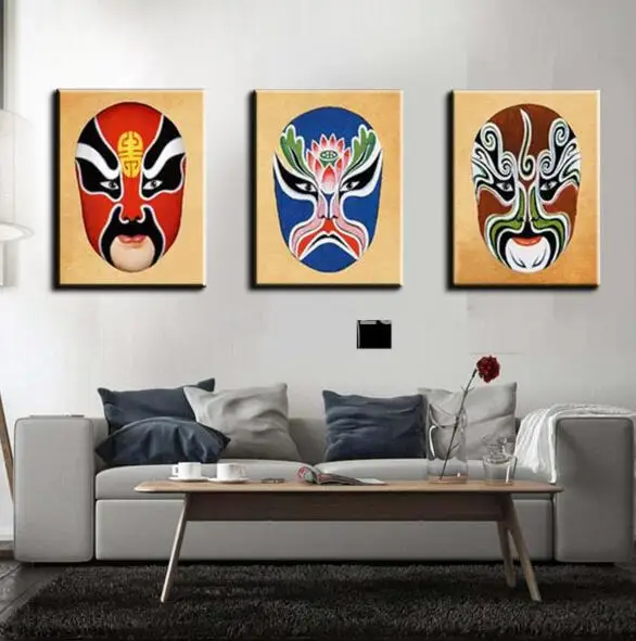 Hand Painted Canvas Oil Painting CHINA OPERA FACE Chinese Peking Opera