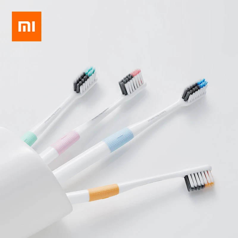 

4Pack Xiaomi Toothbrush High Density Soft Bristle Antibacterial Toothbrushes Adults Toothbrush Travelling Teeth Brushes