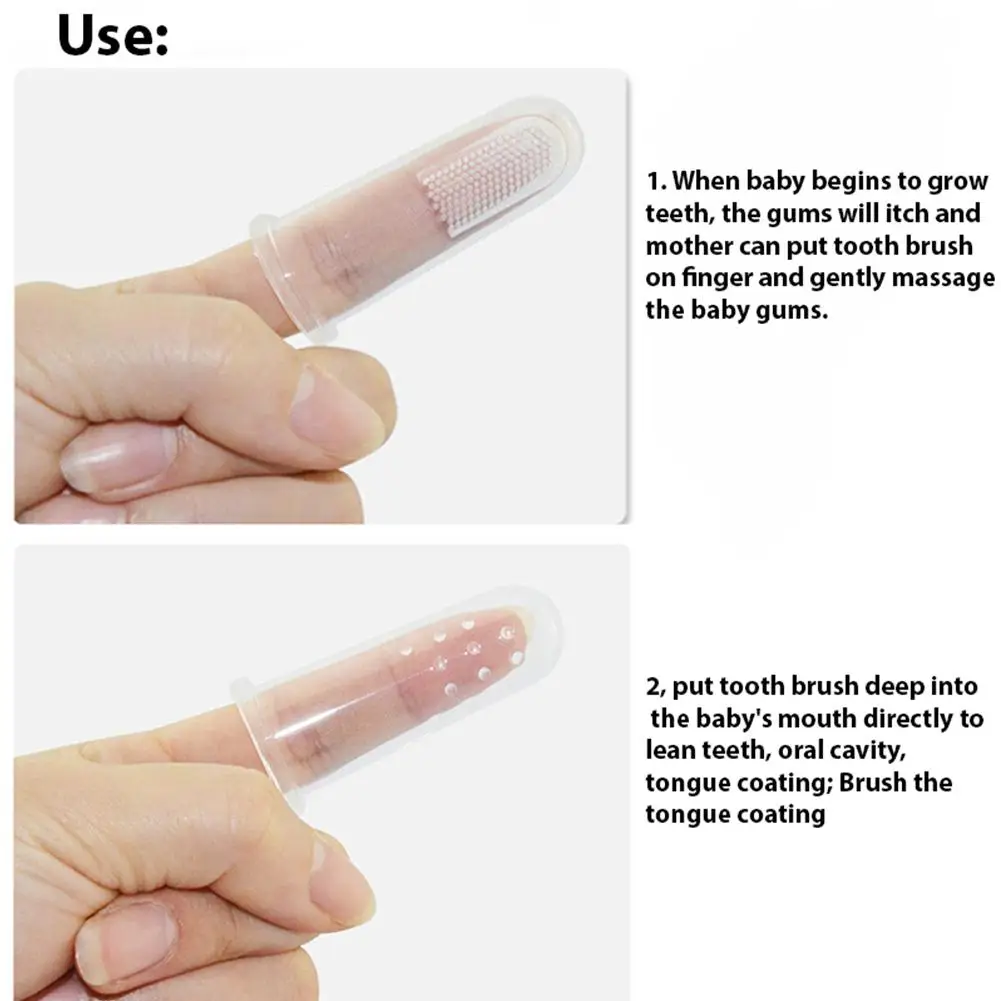 Kidlove 6Pcs/Set Soft Infant Silicone Finger Toothbrush