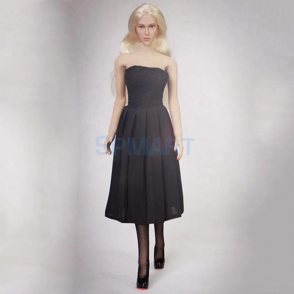 1/6 Scale Strapless Skirt Formal Dress & Stiletto High Heels Shoes for 12 inch   Action Female Figure