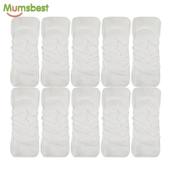 

[Mumsbest] 10PCS Bamboo Cotton 5 Layers Inserts For Baby Cloth Diapers Changing Liners Reusable Baby Nappy Inserts Nappies Mat