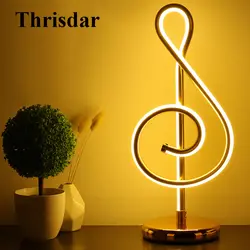 Thrisdar творческий минималистский Книги по искусству линии настольная лампа музыкальные ноты Спальня тумбочка стол свет Гостиная