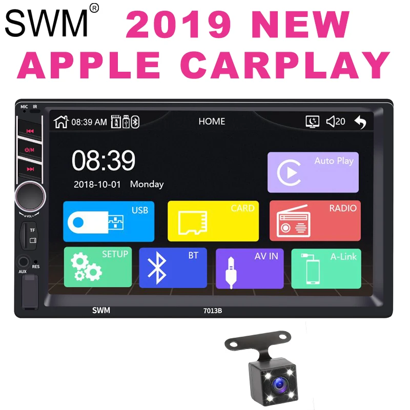 

2 Din Radio Carplay for Apple Autoradio Radio Coche 7" 2din Touch Screen Bluetooth Carplay Radio Pantalla Reversing Camera