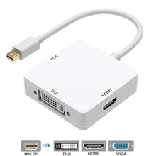3 in 1 Mini DP DisplayPort to HDMI DVI VGA Display Port Cable Adapter for Apple