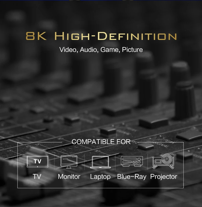 Кабель HDMI 2 1 из оптического волокна Ultra HD (UHD) кабель 8K 120 Гц 48 Гб/с с аудио видео