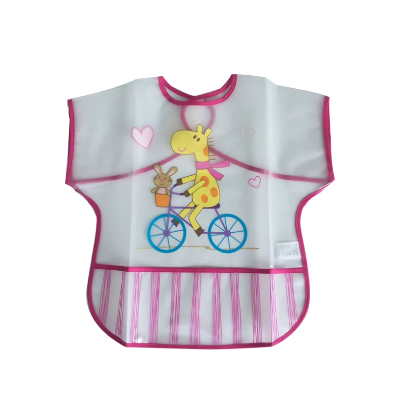 

Pink Appearance Bicycle Giraffe Have a Pocket Leakproof Baby Bibs Waterproof Feeding Baby Girl High Quality Serviette Saliva