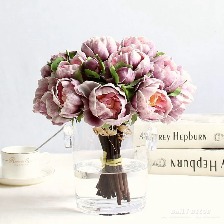 

Real / Natural Touch PU Peony Buds bouquet wedding bride Holding flower bridal hand hold flowers home decorative PU Peony