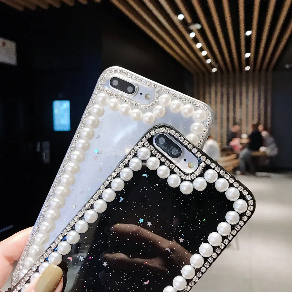 Чехол для телефона Moon Stars с бриллиантовым жемчугом OPPO F9 K1 A5 A3 A83 A59 A57 A73 A77 A79 R17 R15 R11