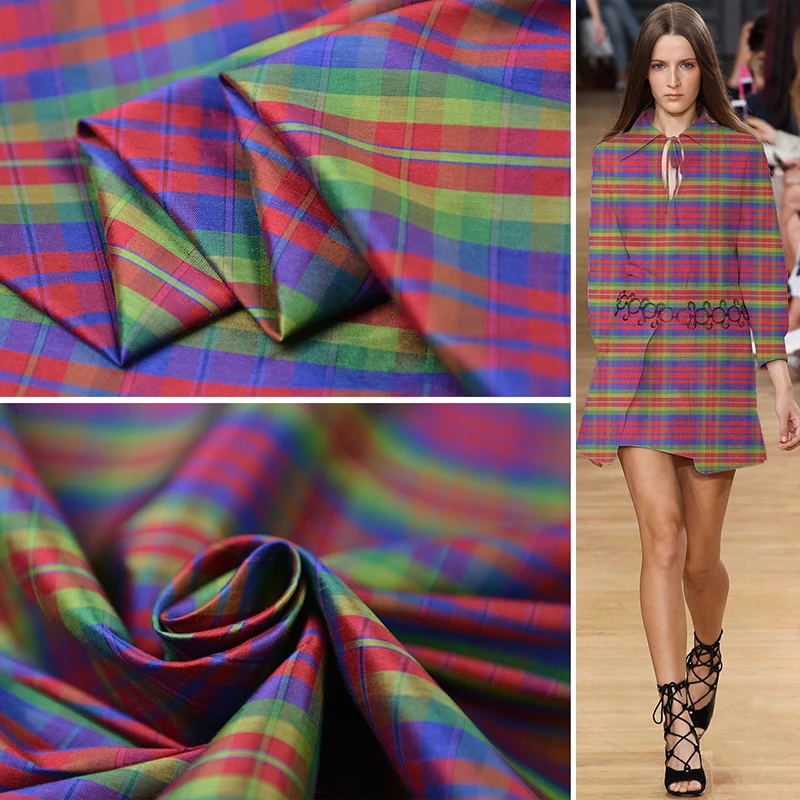 

Retro color weaving double house pattern silk fabric exclusive sole recommended luminous effect