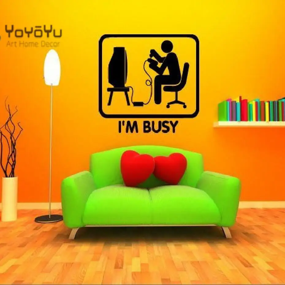 

Wall Decal Vinyl Sticker Gaming Gamer Geek Games Joystick Computer PC Nerd Playing Video Games Wall Art Decal Mural DIY WW-352