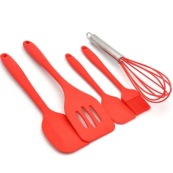 

5Pcs Kitchen Utensils Silicone Pastry Cooking Baking Tools Set Eggbeater Spoon Spatula Scraper Brush Cook Tool Bakeware