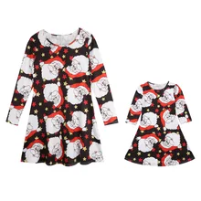 

2018 Family Dress Christmas Dresses Mother and Daughter Matching Mom Girl Clothes Mommy and Me Dress mama baby Clothing